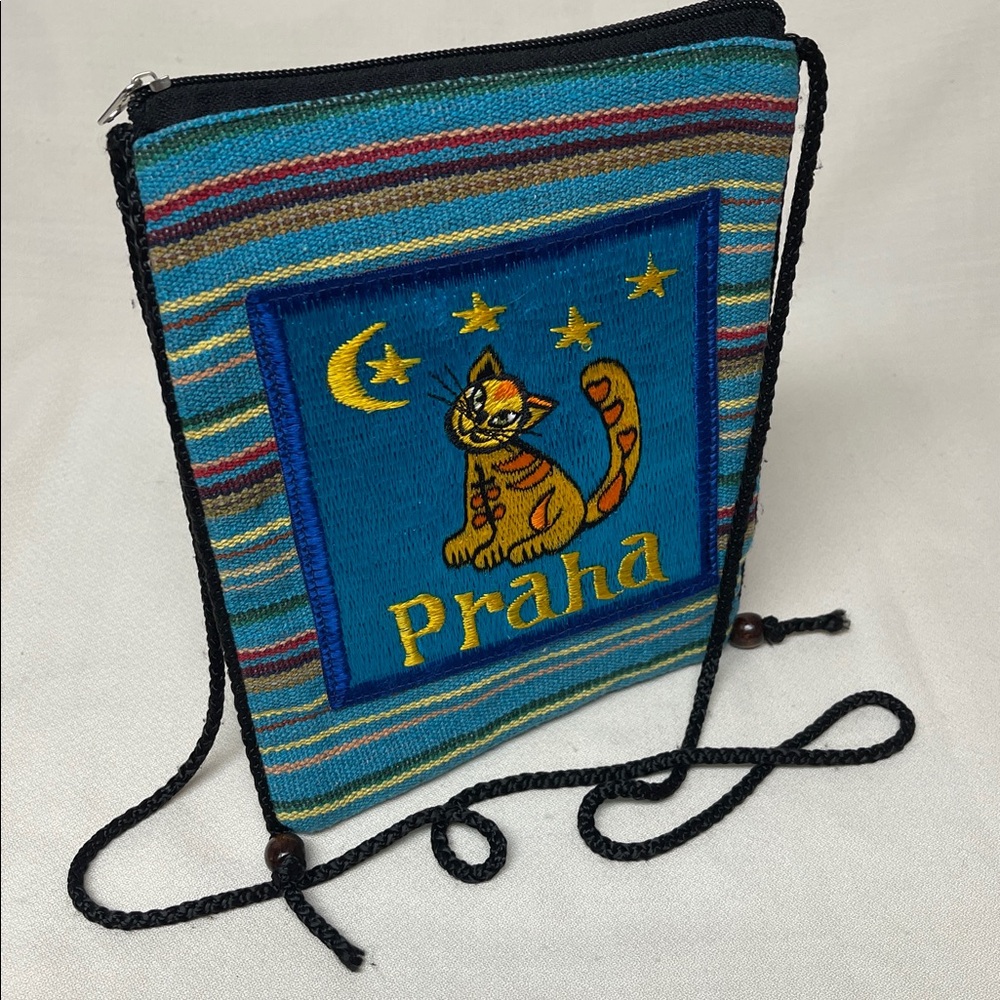 Colorful Cat Embroidered Crossbody Bag